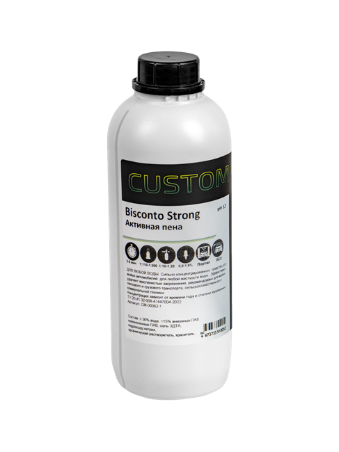 CUSTOM Автошампунь для бесконтактной мойки Bisconto Strong, 1 л CM-00062-1 - фото 11034