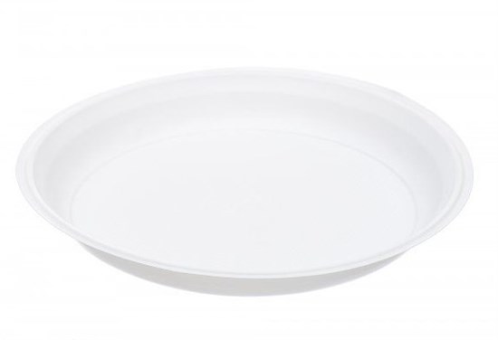 Тарелка одноразовая пластиковая, диаметр 220 мм, белая, PP, 50 шт 19-1928