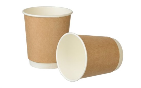 Стакан бумажный, 250/280 мл, 2-сл, 80 мм, крафт, 25 шт 19-0785