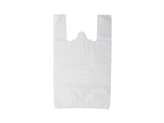 Пакет-майка 30+15х55 см, 14 мкм, белый, ПНД, 100 шт 21-0020