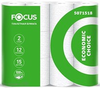 FOCUS Туалетная бумага белая Economic Choice 2-сл (12 рул. в упак.) 12-0934