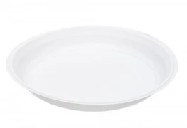 Тарелка одноразовая пластиковая, диаметр 220 мм, белая, PP, 50 шт 19-1928