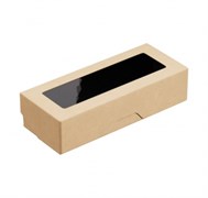 Упаковка OneBox, 500 мл, 170х70х40 мм, крафт/черное дно, 25 шт 19-5329