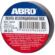 ABRO Изолента черная ПВХ 18мм х 9,1 м ET-912-18-10-BLK-RW