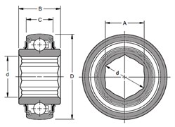 DINROLL Подшипник шариковый самоустанавливающийся 209KRRB2 209KRRB2-DINROLL