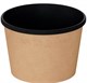 Контейнер бумажный 380 мл, диаметр 102 мм, высота 72 мм, крафт/черное дно, 25 шт 19-5686